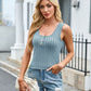 Ribbed Scoop Neck Wide Strap Tank