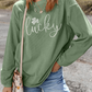 LUCKY Rhinestone Round Neck Long Sleeve Sweatshirt