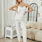 Fuzzy Vneck Cami and Pants Lounge Set