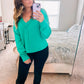 Vneck Raw Hem Cozy Sweater