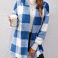 Plaid Hooded Sherpa Teddy Jacket