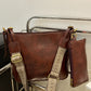 Faux Leather Adjustable Strap Crossbody Bag with Wallet
