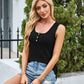 Ribbed Scoop Neck Wide Strap Tank