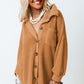 Waffle-Knit Collared Neck Long Sleeve Shirt
