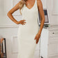 V-Neck Cami Dress and Cardigan Sweater Set