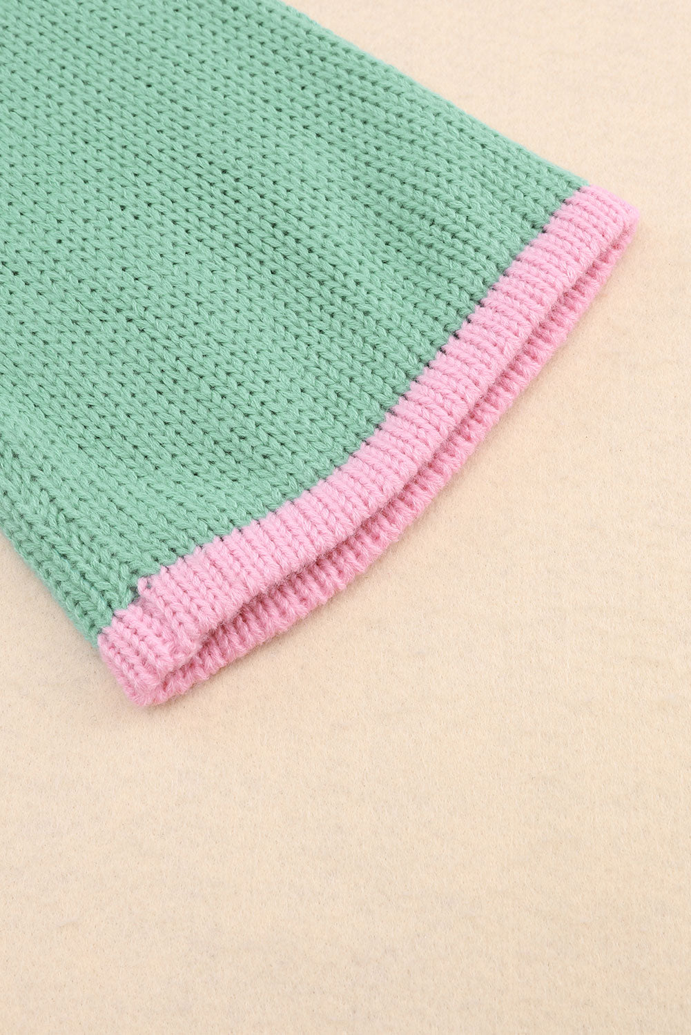 Colorblock Round Neck Drop Shoulder Sweater