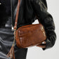 Tassel Faux Leather Printed Strap Crossbody Bag
