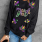 MARDI GRAS Sequin Round Neck Sweatshirt