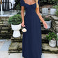 Devine Sweetheart Neck Short Sleeve Maxi Dress