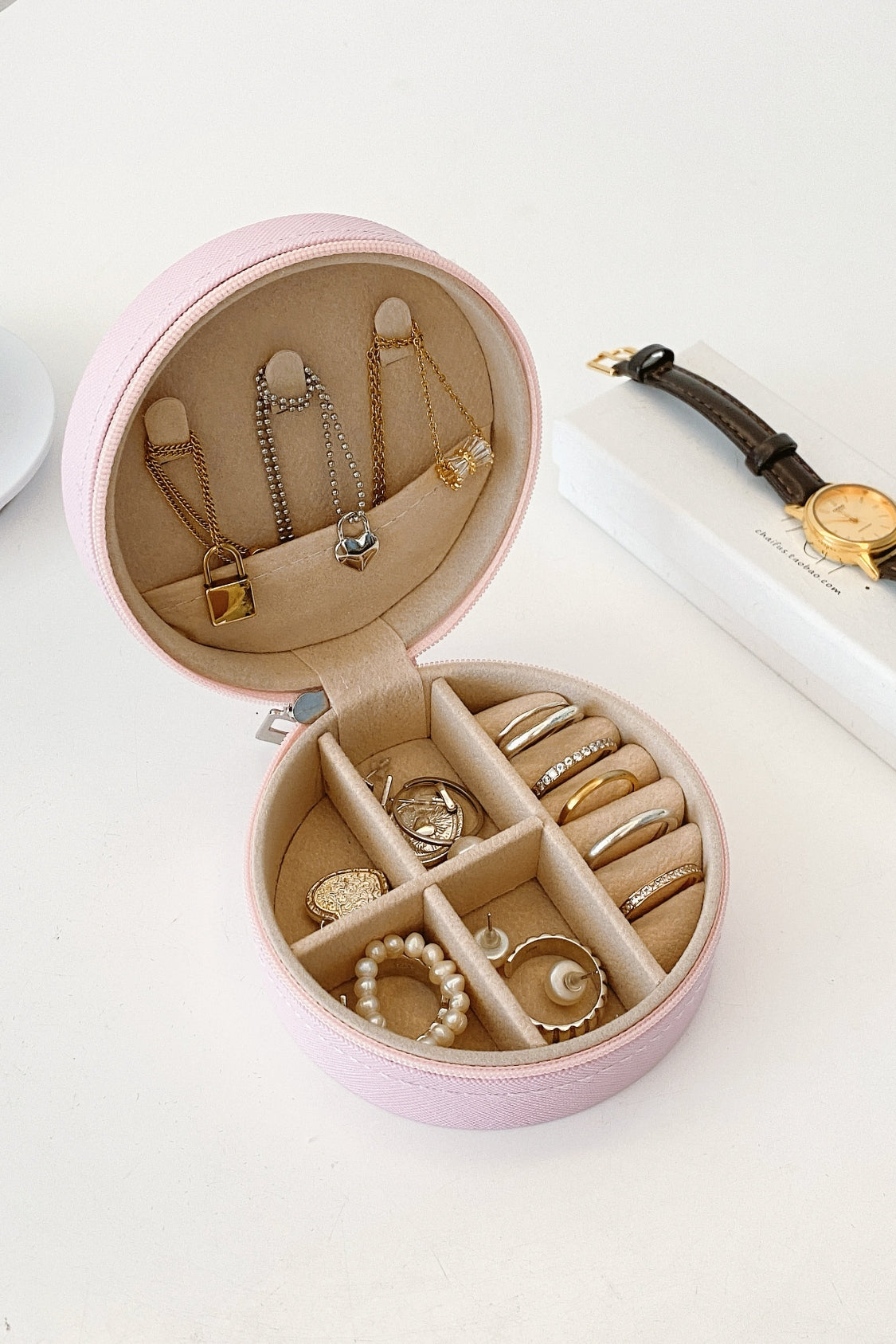 Faux Leather Jewelry Box