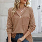 Exposed Seam Vneck Long Sleeve T-Shirt