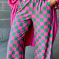 Checkered Wide Leg Pants