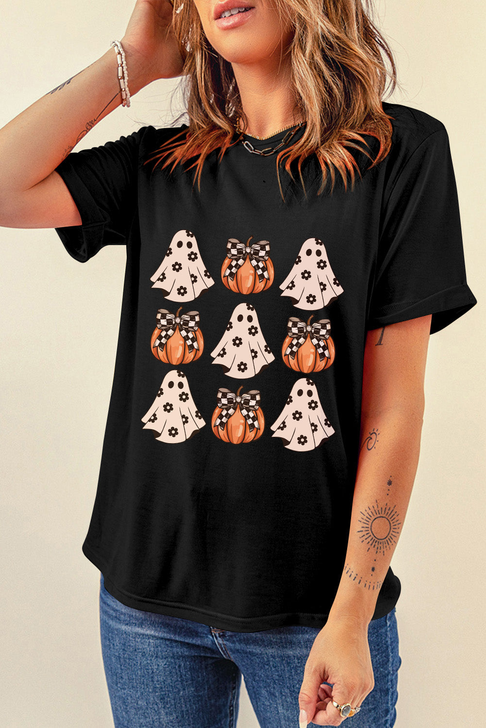 Pumpkin, Bows and Ghosts Halloween Tee