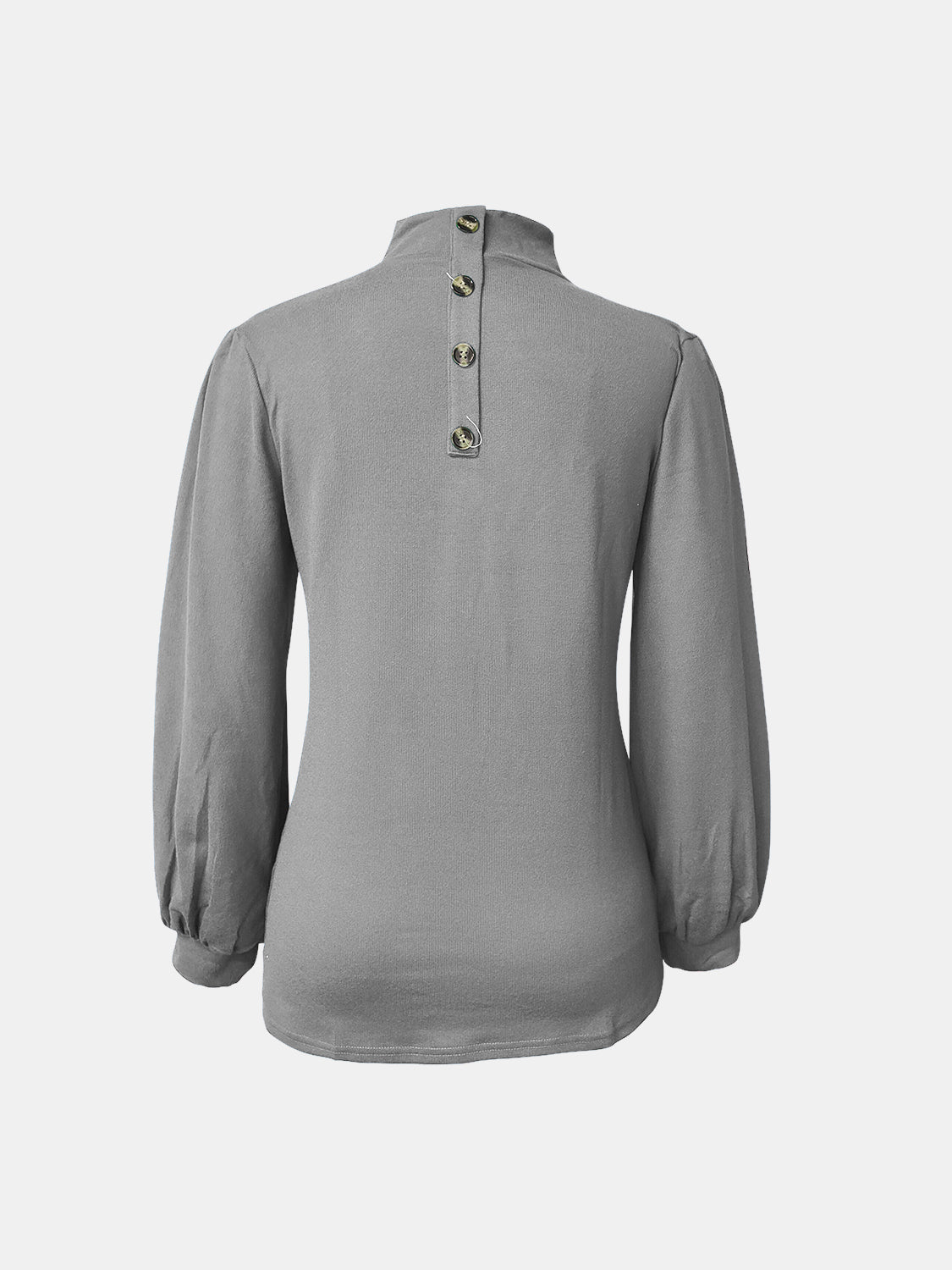 Turtleneck Button Long Sleeve Blouse