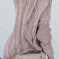 Cable Knit Lace Up Vneck Sweater