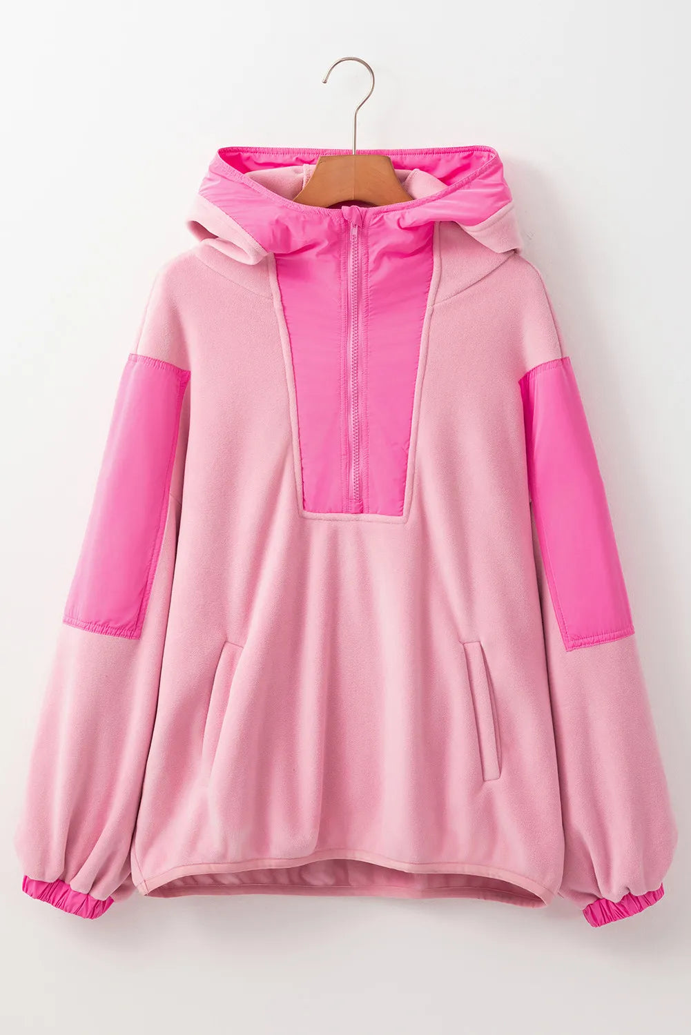 Colorblock Half Zip Long Sleeve Hoodie