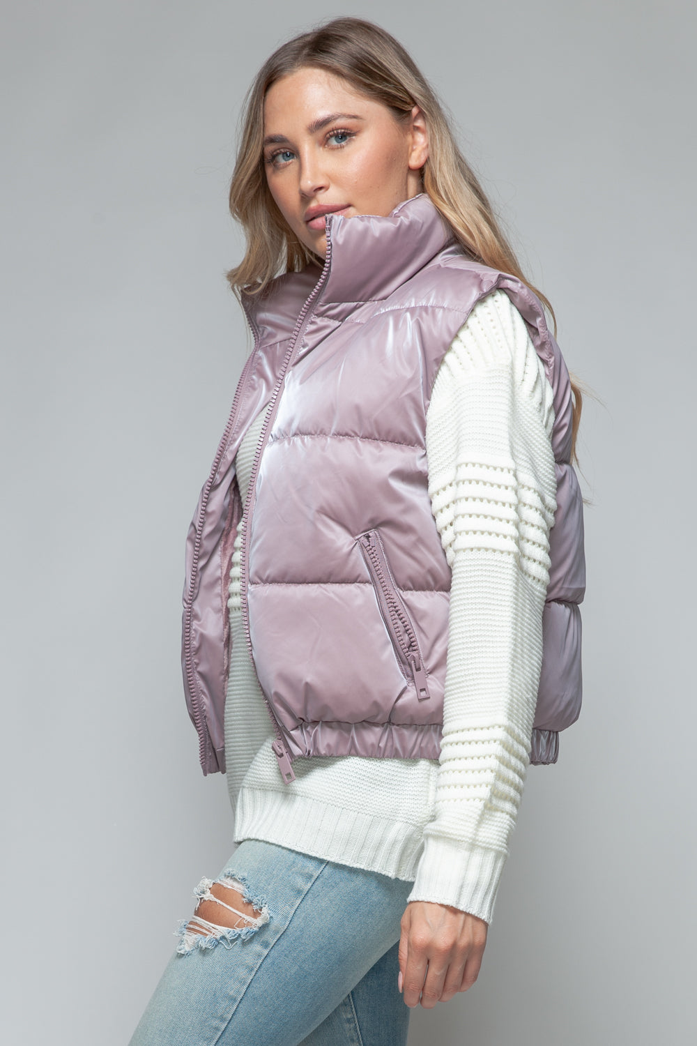 Faux Fur Lining Quilted Vest