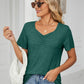 Ruched V-Neck Short Sleeve T-Shirt