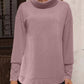 Turtleneck Button Long Sleeve Blouse