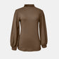Turtleneck Button Long Sleeve Blouse