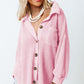 Waffle-Knit Collared Neck Long Sleeve Shirt