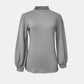 Turtleneck Button Long Sleeve Blouse
