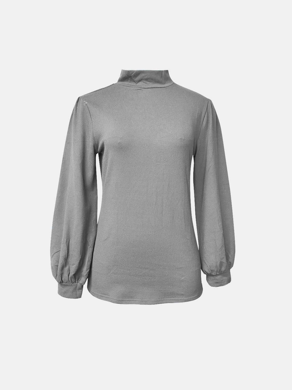 Turtleneck Button Long Sleeve Blouse