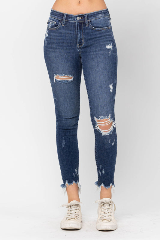Judy Blue Shark Bite Dark Wash Jeans