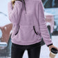 Half Zip Long Sleeve Fleece Lined Sweatshirt