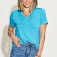 Basic Solid Vneck High-Low Tee