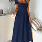 Devine Sweetheart Neck Short Sleeve Maxi Dress