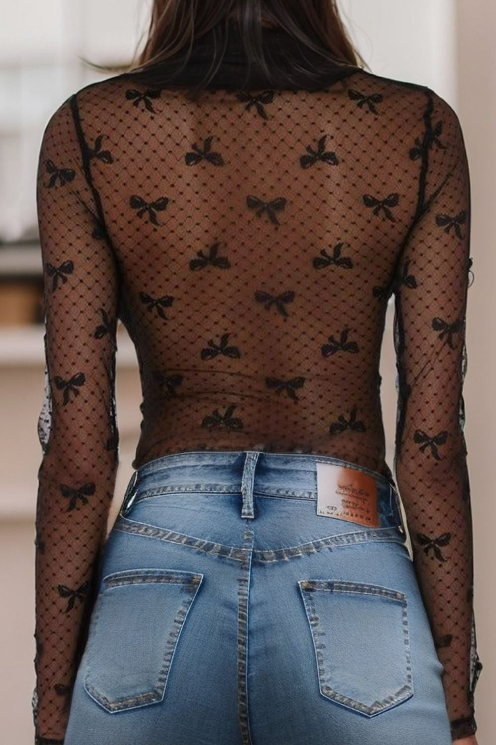 Coquette Bow Sheer Top