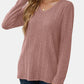 Vneck Long Sleeve Solid Shirt