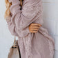 Cable Knit Lace Up Vneck Sweater