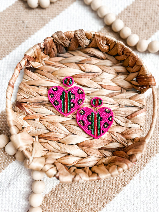 Heart Beaded Earrings