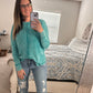 Waffle Knit Oversized Long Sleeve Top