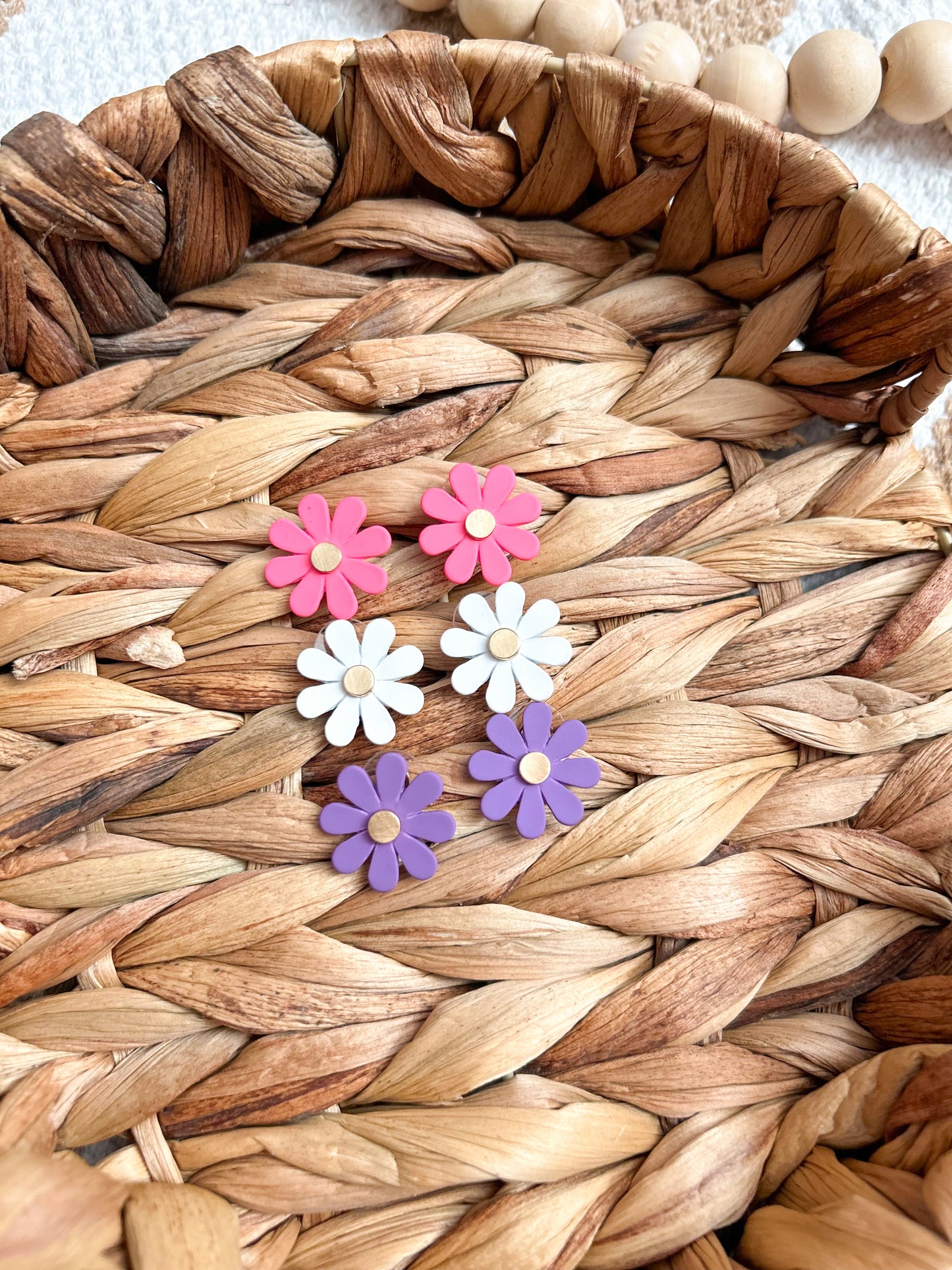Spring Daisy Floral Studs