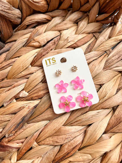 Trio Floral Stud Earrings