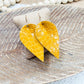 Mustard Embossed Teardrop Earrings