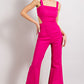Pink Denim Cutout Romper