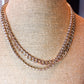 Layered Rhinestone Chain Link Necklace - 2 colors