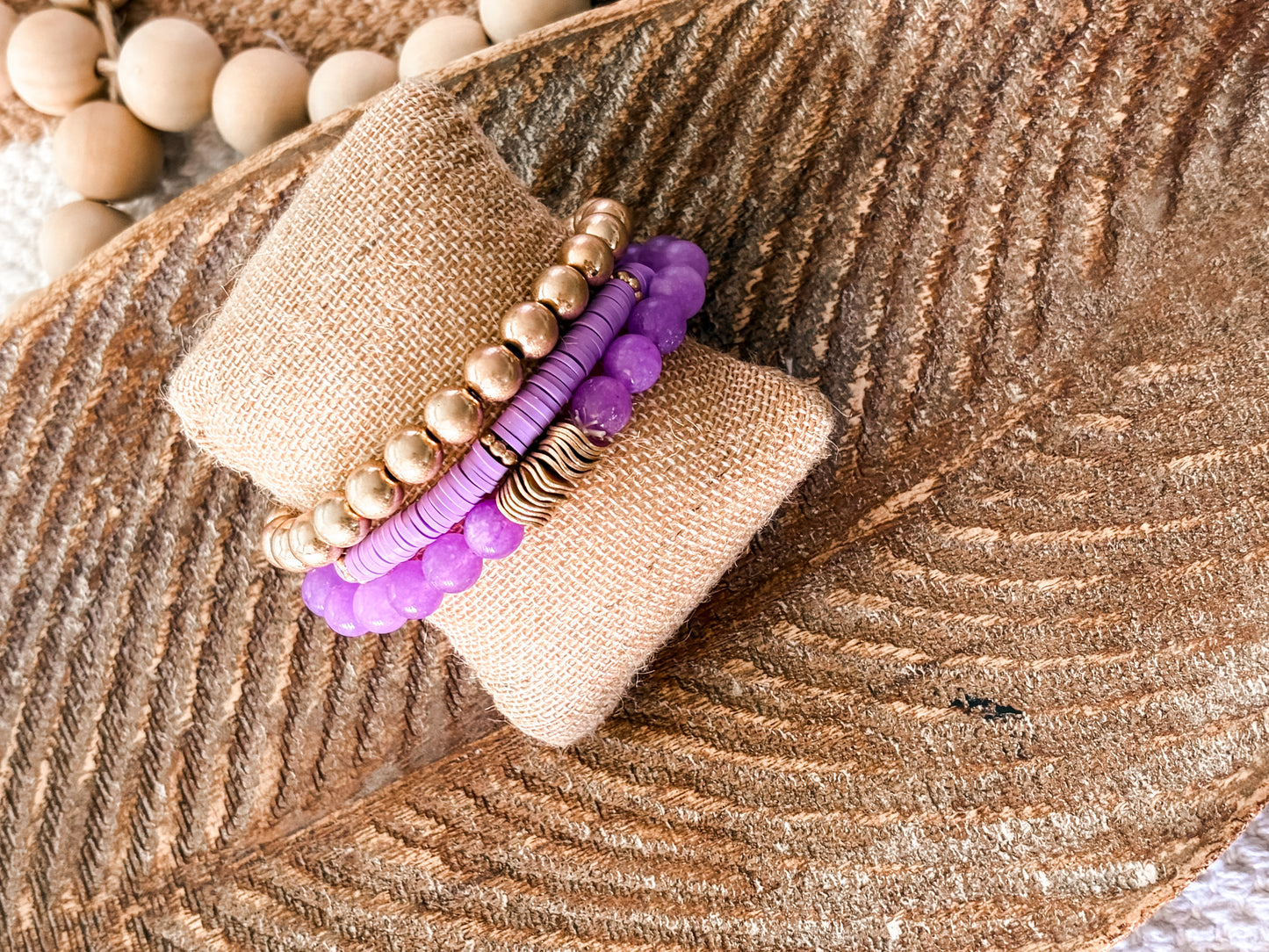 Purple Beaded Stack
