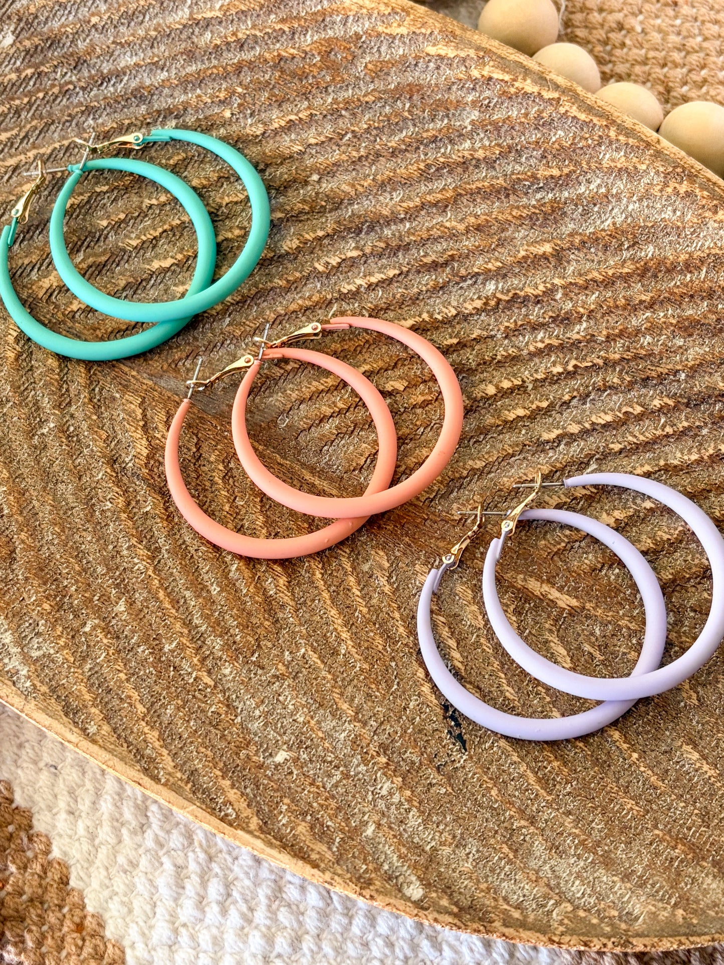 Matte Pastel Hoop Earrings