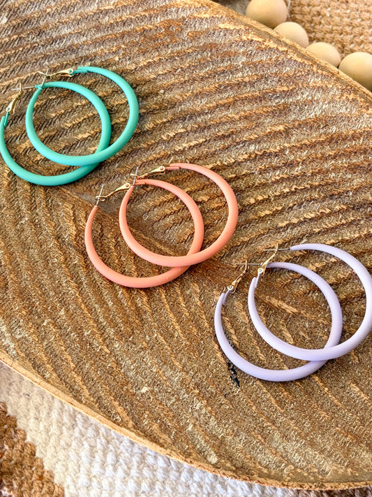 Matte Pastel Hoop Earrings