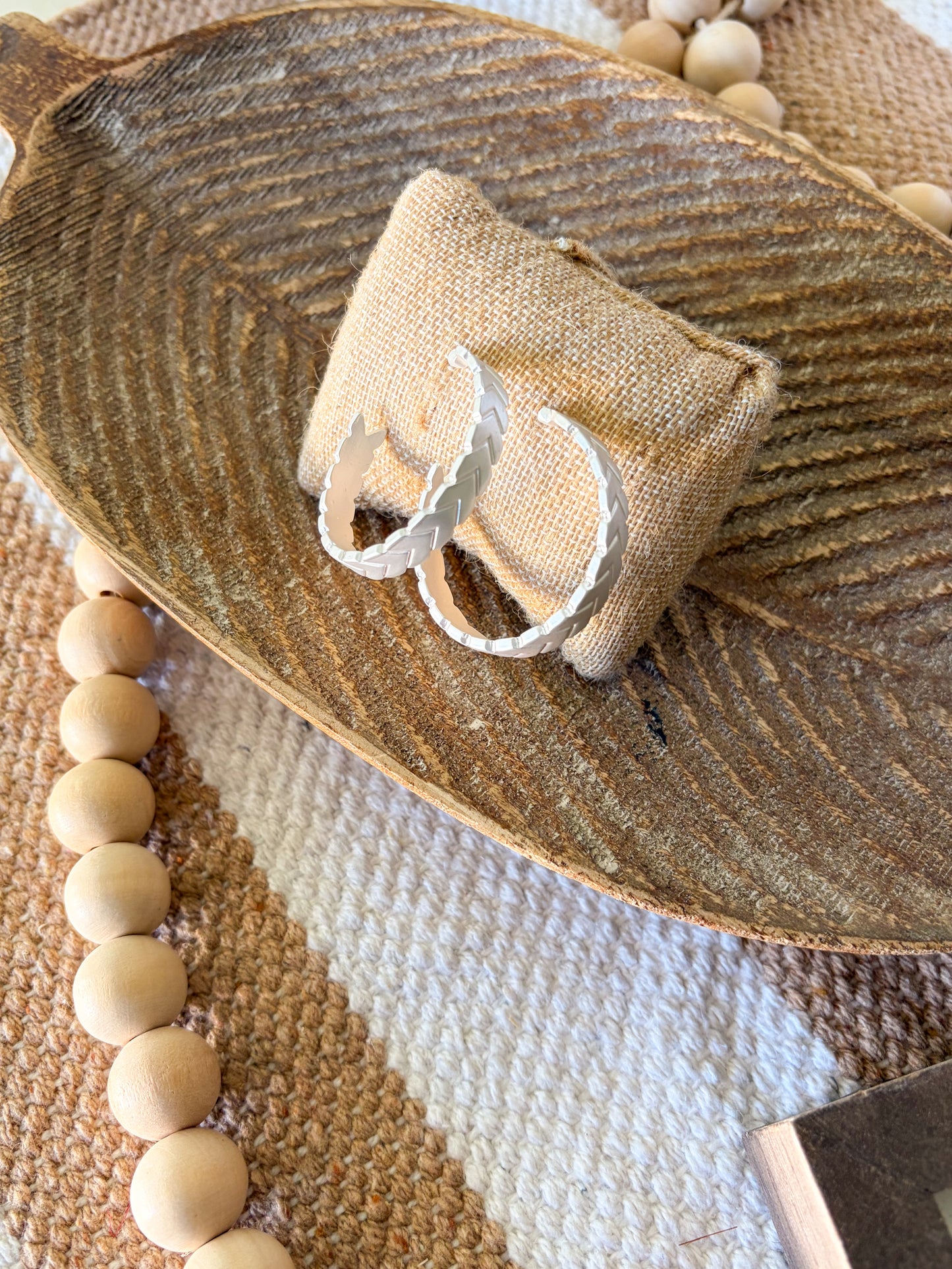 Matte Silver Arrow Hoops