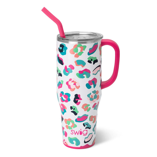 Multi Rainbow Leopard SWIG Mega Tumbler