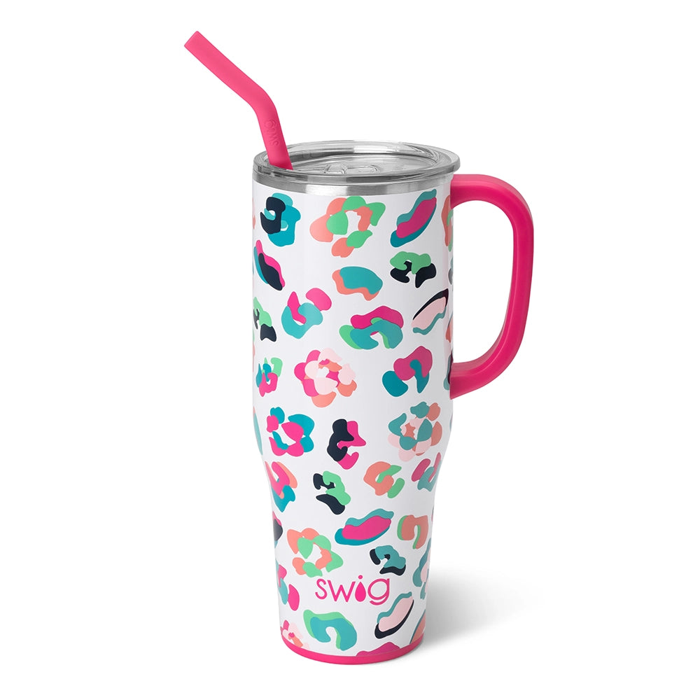 Multi Rainbow Leopard SWIG Mega Tumbler