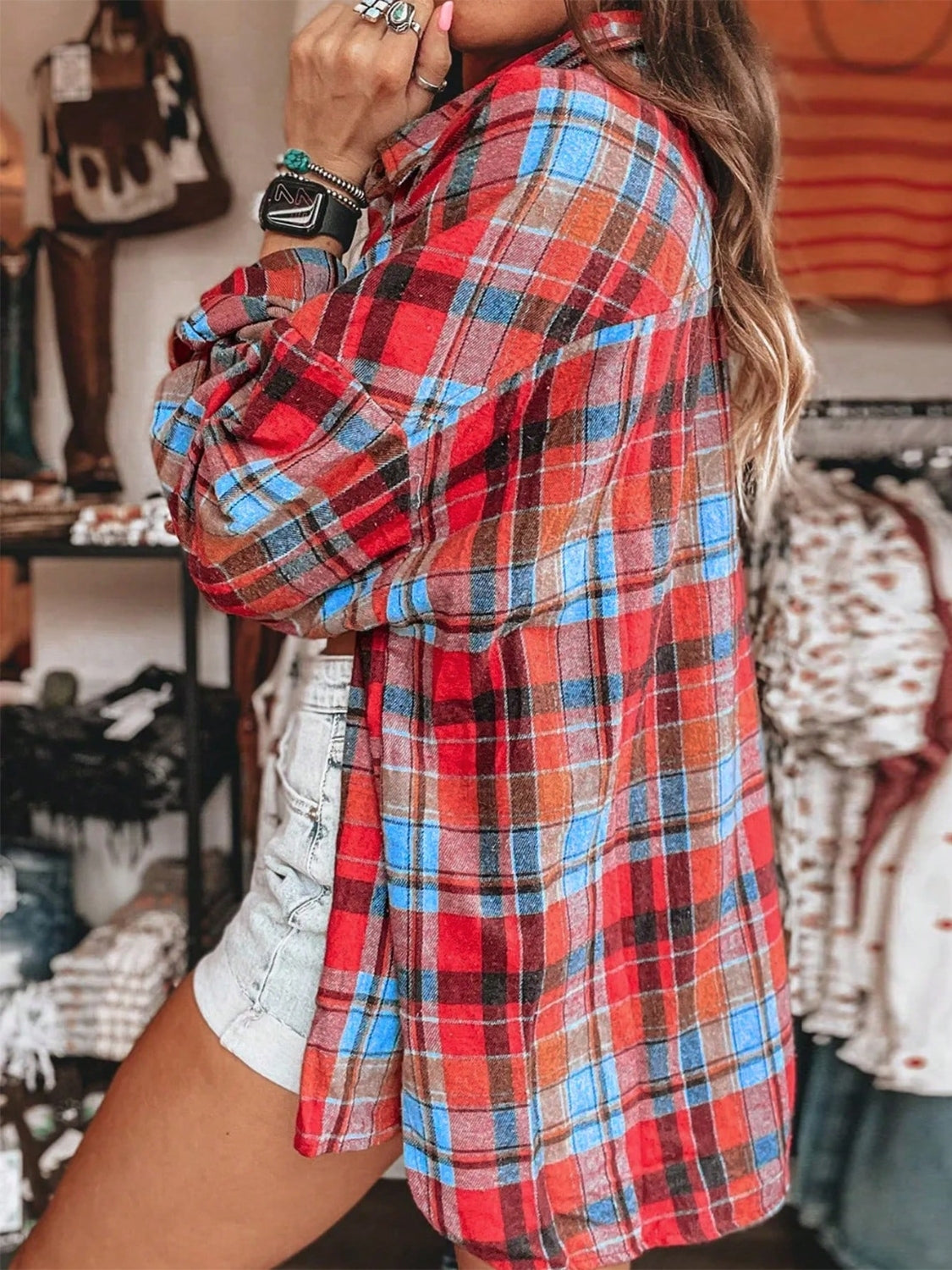 Plaid Flannel Long Sleeve Shirt