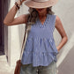 Tiered V-Neck Sleeveless Tank