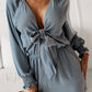 *APP EXCLUSIVE* Tied Flounce Sleeve Plunge Romper